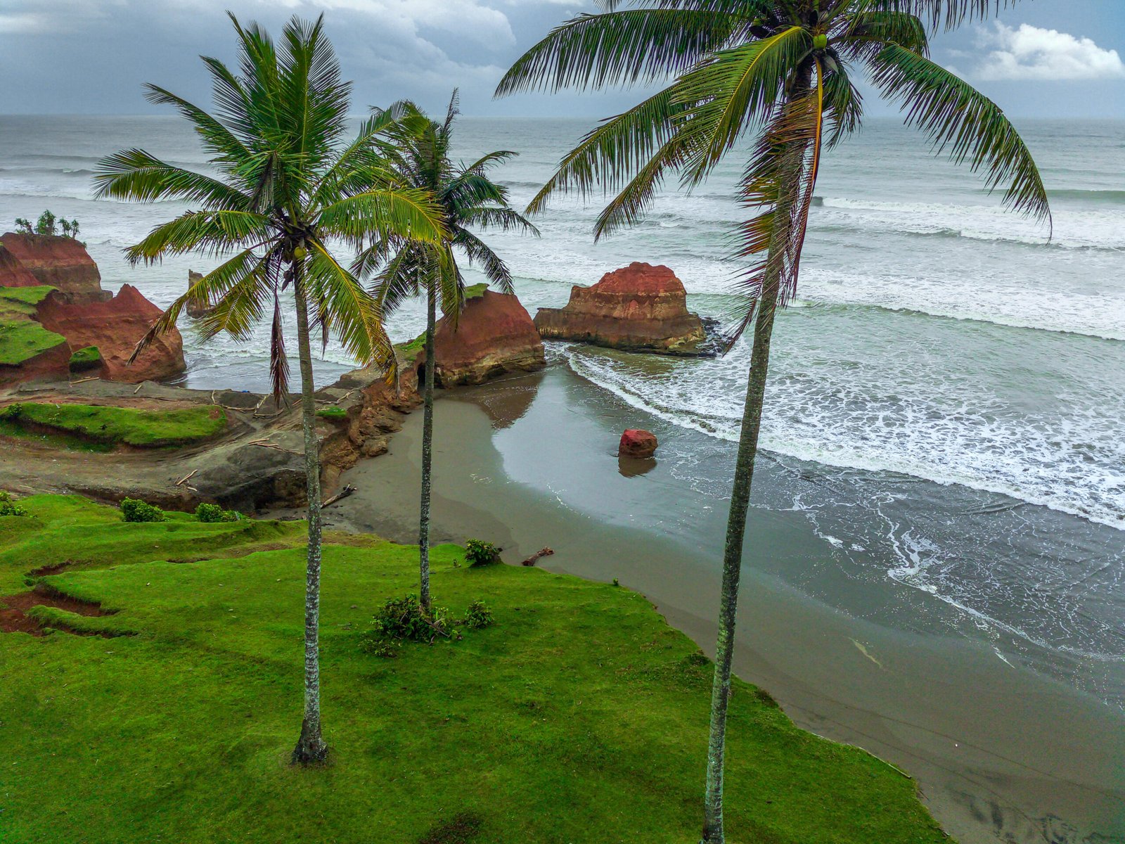 Aerial view of Asia with beautiful beaches and refreshing eyes