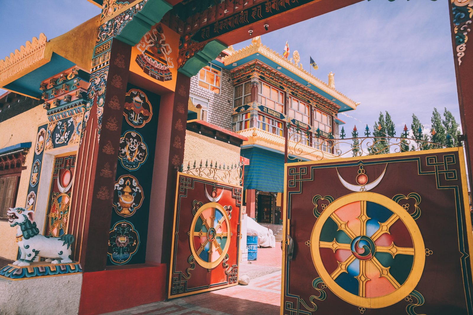 open gates and entrance to the Leh city in Indian Himalayas